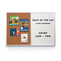 Value Line Magnetic Combo Board 30x40 Metal Framed Cork Bulletin Marker Board (Open Face with Silver Trim)