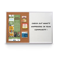 Value Line Magnetic Combo Board 36x96 Metal Framed Cork Bulletin Marker Board (Open Face with Silver Trim)