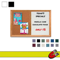 Decorative 48" x 84" Combo Bulletin Board & Magnetic Dry Erase White - Black Marker Board