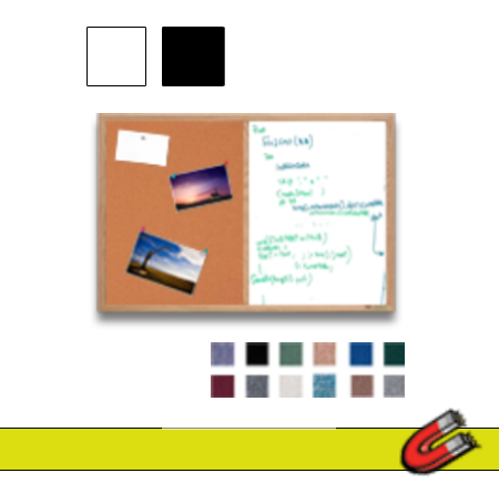 Combo Board 24x96 Wood Framed Cork Bulletin Magnetic Marker Board (Open Face with Wood Trim)