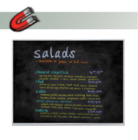 12x60 Magnetic Black Chalkboard with Silver Aluminum Frame, Plus Porcelain on Steel Writing Surface - No Ghosting