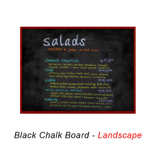 VALUE LINE 18x24 BLACK CHALK BOARD with WOOD FRAME BORDER (SHOWN IN LANDSCAPE ORIENTATION)