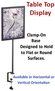 Countertop Clamp Frame 7" x 11" Sign Holder, Poster Display with Fixed Height