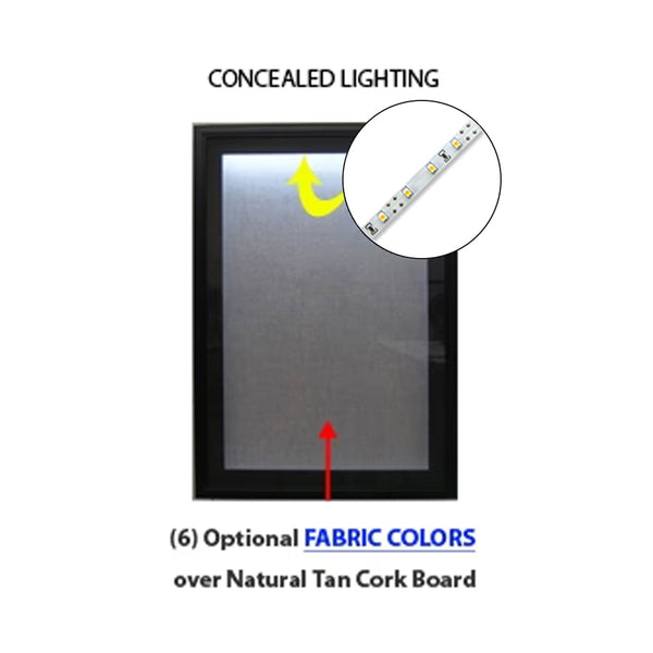SwingFrame Designer Lighted Wood Frame 3 Inches Deep Shadow Box Display Case | Cork Board 10+ Sizes