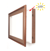 SwingFrame Designer Wall Wood Lighted Display Case 3" Deep
