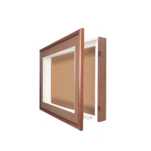 SwingFrame Designer Lighted Wood Frame 3 Inches Deep Shadow Box Display Case | Cork Board 10+ Sizes