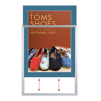 TOP LOADER SIGN FRAME 11" x 17" WITH 2" WIDE MAT BOARD (SHOWN IN SILVER WITH NEWPORT BLUE MAT BOARD)
