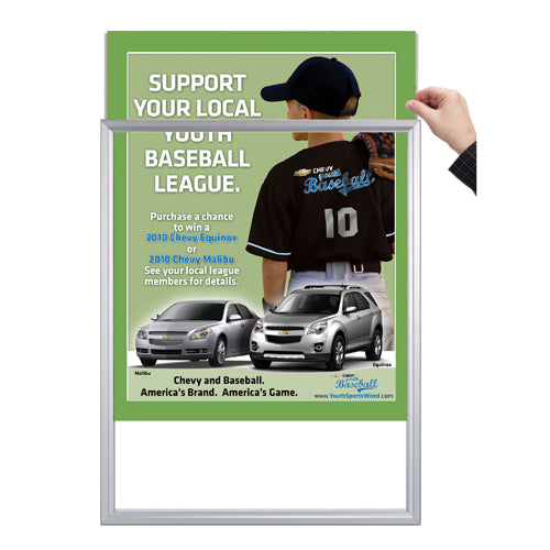 TOP LOADER SIGN FRAME 13" x 19" (SHOWN IN SILVER WITH GREEN PEAR MAT BOARD)