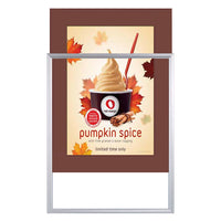 TOP LOADER SIGN FRAME 24" x 36" WITH 3" WIDE MAT BOARD (SHOWN IN SILVER WITH MAROON MAT BOARD)