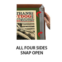 ALL 4 WOOD FRAME RAILS SNAP OPEN FOR EASY CHANGE of POSTERS 27 x 40