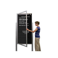 Extra Large Outdoor Enclosed Letter Boards with Leg Posts | Single Door Locking Message Board 15+ Sizes