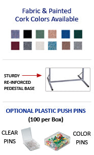Enclosed Double Pedestal Cork Board Sign Holder 30x36