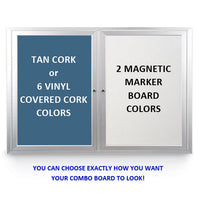 OUTDOOR ENCLOSED COMBO BOARD 60" x 48" DRY ERASE / CORK BULLETIN BOARD