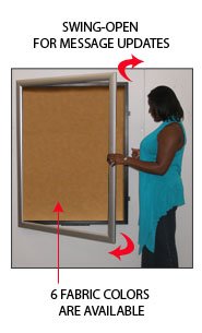 Extra Large 24 x 72 Super Wide-Face Enclosed Bulletin Cork Board SwingFrames
