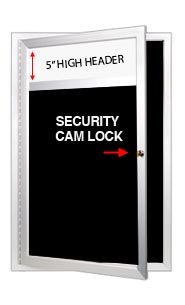 Extra Large Indoor Dry Erase Marker Board Swing Cases with Header (Black Board) 