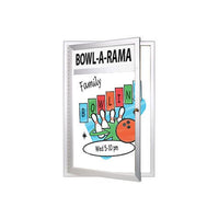 Extra Large Indoor Dry Erase Marker Board SwingCases with Message Header & LED Lights  | Magnetic Porcelain Steel Gloss White Board