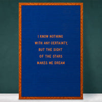 24x36 Wood Framed Blue Felt Letter Board | Shown with Cherry Finish and Optional Yellow Letters