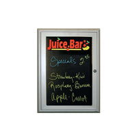 Indoor Enclosed Dry Erase Markerboard with Radius Edge - Black Porcelain Steel