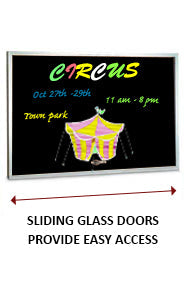 Indoor Dry Erase Black Marker Boards with Sliding Glass Doors