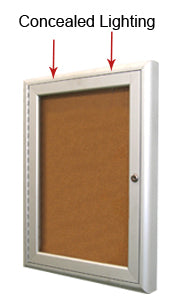 Indoor Enclosed Bulletin Boards 13 x19  with Lights (Radius Edge)