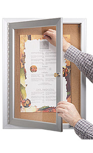 Indoor Enclosed Bulletin Board 8.5x11 | Wall Mount, Single Door Metal Display Case in 4 Finishes
