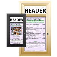 MENU CASE SHOWN: 11 x 17 SINGLE MENU | AVAILABLE IN SILVER, BLACK, DARK BRONZE & GOLD