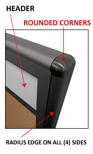 Indoor Menu Cases with Header (8.5 x 14 Portrait Menus) (Rounded Corners)