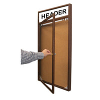 Indoor Wood Bulletin Boards Enclosed with Message Header and Light