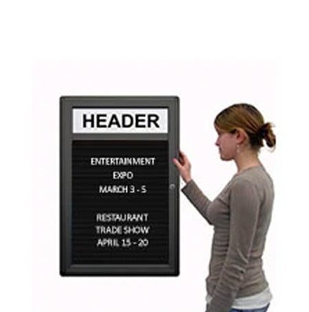 Indoor Enclosed Locking Letter Boards with Message Header and Rounded Corners