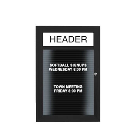Indoor LED Lighted Enclosed Letter Boards with Header