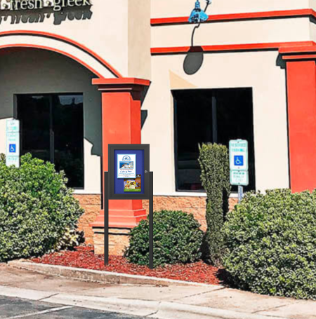 SwingCase Standing 24x36 Outdoor Bulletin Board Enclosed with 2 Posts (One Door)