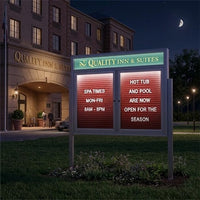 Outdoor Enclosed Letter Boards with Posts, Header and LED Lights | 2-3 Door Models 35+ Sizes