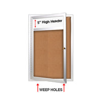 Indoor Enclosed Bulletin Boards 36 x 48 w Header & Light (Single Door)