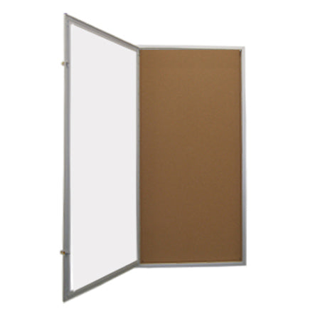 Extra Large 24 x 60 Indoor Enclosed Bulletin Board Swing Cases with Lights (Radius Edge)