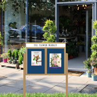 60" x 36" Outdoor Message Center Enclosed Cork Board with Header and Posts | Two Door Information Board