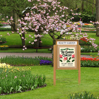 40" x 60" Outdoor Message Center Cork Board with Header and Posts (Single Door)