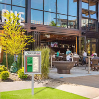 8.5 x 14 Outdoor Message Center Cork Board with Header and Post |  Single Locking Door, Eco-Friendly Faux Wood Information Board