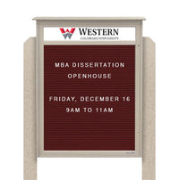 26" x 42" Standing Outdoor Message Center Letter Board with Header (Single Door)