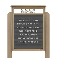 48" x 48" Standing Outdoor Message Center Letter Board with Header (Single Door)