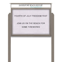 24x32 Free Standing Outdoor Message Center with Letter Board with Header