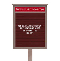 8.5x11 Standing Outdoor Message Center with Letter Board with Header