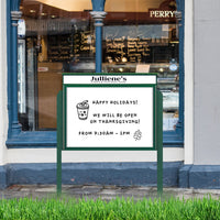27" x 40" Viewable Area Magnetic White Dry Erase Board Outdoor Message Center with Header and Posts (Single Door)