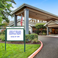 27" x 41" Viewable Area Magnetic White Dry Erase Board Outdoor Message Center with Header and Posts (Single Door)