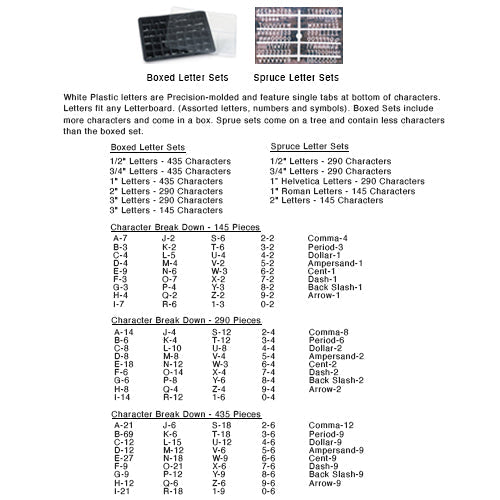 Open Face 8 1/2 x 11 Classic Metal Framed Black Vinyl Letter Board