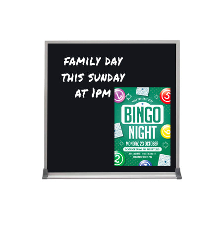 14x14 Magnetic Black Dry Erase Marker Board with Aluminum Frame