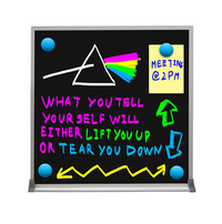 14x14 Magnetic Black Dry Erase Marker Board with Aluminum Frame