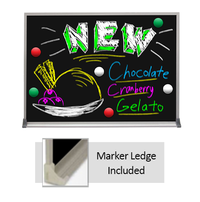 18x24 Magnetic Black Dry Erase Marker Board with Aluminum Frame