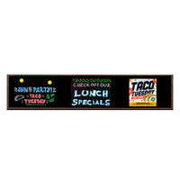 Wood Frame 12x96 Magnetic Black Wet Erase Marker Board | Porcelain on Steel