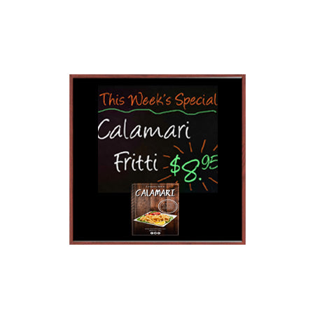 Wood Frame 14x14 Magnetic Black Wet Erase Marker Board | Porcelain on Steel