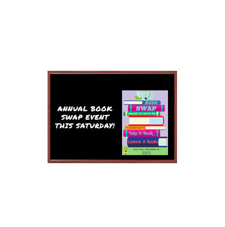 Wood Frame 14x22 Magnetic Black Wet Erase Marker Board | Porcelain on Steel